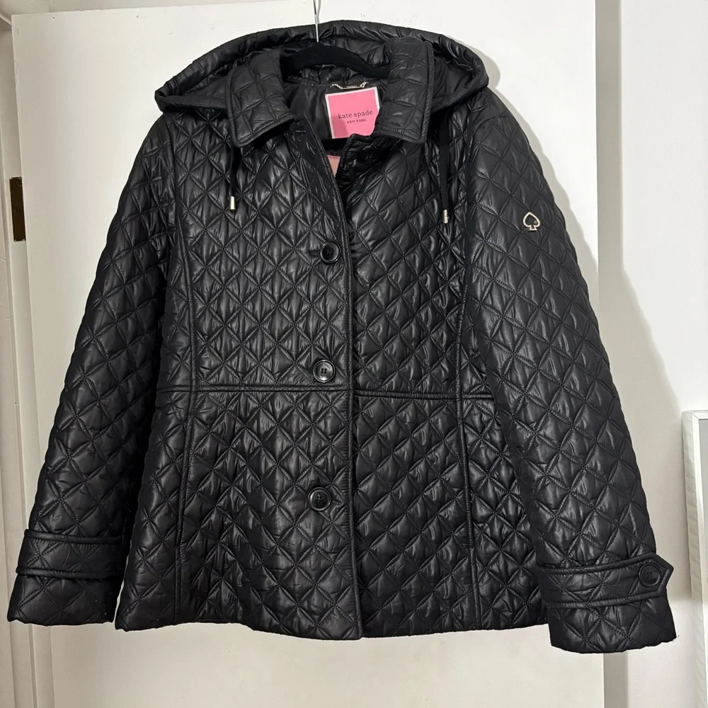 Kate Spade | Quilted Button Front Women's Jacket with hood